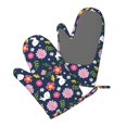 thumbnail image 5 of Cauagu Floral Rabbit Print Oven Mitts 2 Piece Set,BBQ Gloves Grilling Gloves Kitchen Silicone Oven Gloves Heat Resistant Oven Mitts for Barbecue Cooking & Baking, 5 of 6