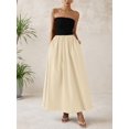 thumbnail image 2 of Vestido largo PRETTYGARDEN para mujer, sin tirantes, línea A, negro albaricoque, 2 of 7