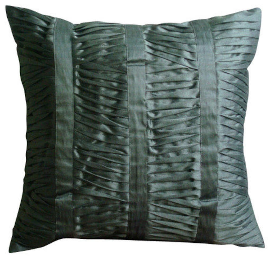 Euro Pillow Covers, Decorative Dark Gray Euro Shams 26x26 inch (65x65