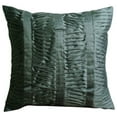thumbnail image 1 of Pillow Cover, Dark Grey Throw Pillows Cover, Textured Ruched Pintucks Solid Color Pillows Cover, 20x20 inch (50x50 cm) Pillow Case, Modern Pillow Cases, Square Silk - Sonic Waves, 1 of 4