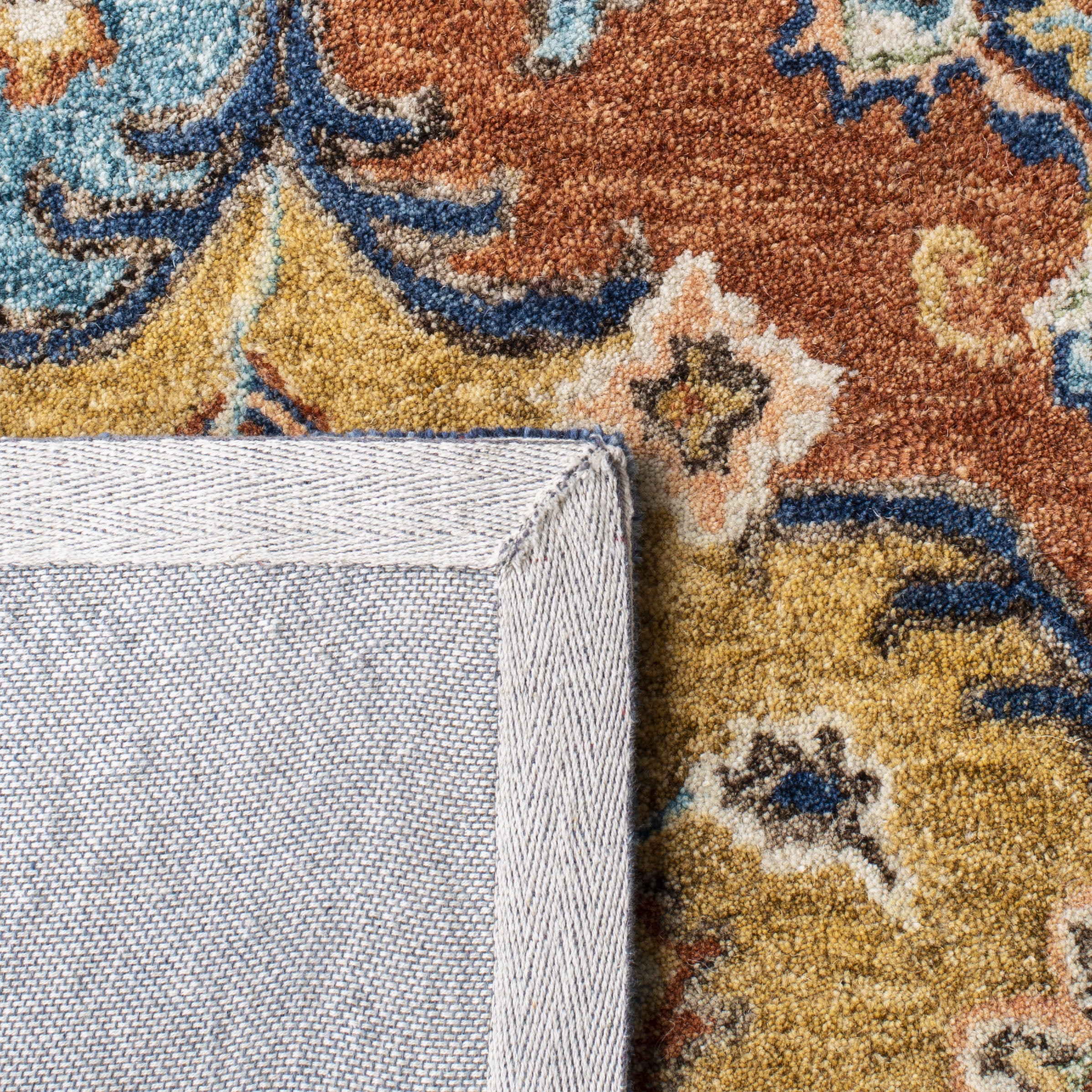SAFAVIEH Heritage Skylar Oriental Wool Area Rug, Blue/Rust, 8' x 10'
