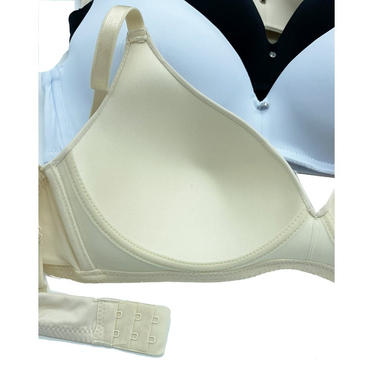 Women Bras 3 pack of No Wire Free T-Shirt Bra B cup C cup D cup Size 34C  (F2001)