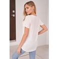 thumbnail image 2 of White Birch Womens Cut Out Short Sleeve Solid Knit Top (Off White, Medium), 2 of 3