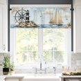 thumbnail image 2 of Nautical Lighthouse And Sailboat Rod Pocket Polyester kitchen Curtain Valances for Windows For Indoor Living Room Bedroom Kitchen Decoration 54x18 inch, 2 of 5