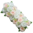 thumbnail image 3 of Ramo de arreglos florales es de rosas artificiales para arreglos florales beige y blanco Zulema Fila de flores de boda, 3 of 7