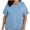 Light Blue, variant on Plus Size Women's Fashion Pullover Short Sleeve Pocket Care Worker Uniform T-shirt V-neck Top Shirt