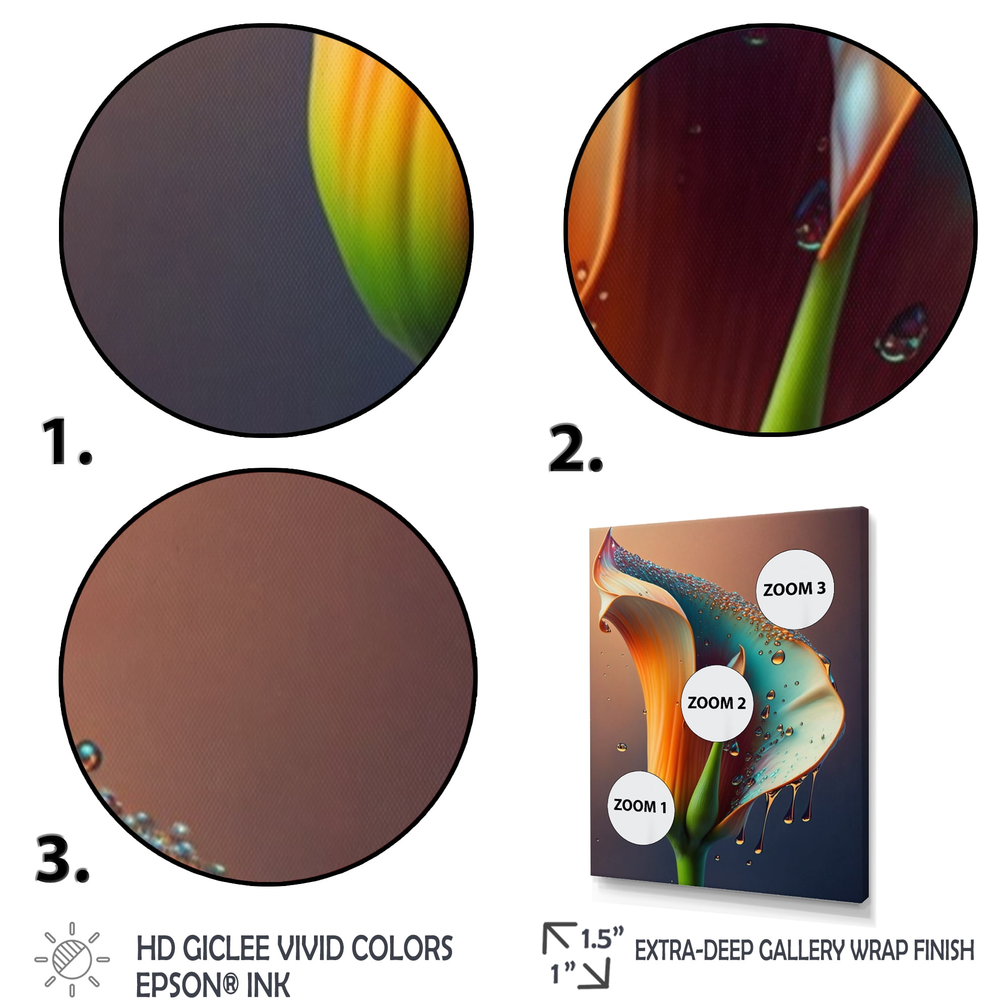 Designart Gren And White Calla Lily Flower VI Canvas Wall Art