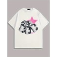 thumbnail image 3 of Men's Casual Graphic Tee - Star & Portrait Design, Loose Fit Short Sleeve T-Shirt,  Machine Washable - Black, 3 of 5