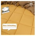 thumbnail image 3 of saney 3-Piece All Season Reversible Mustard Yellow Down Alternative Comforter Set - Baffle Channel Construction - 4 Corner Tab - 100% Bonded Filling - Breathable & Wrinkle Resistant Bedding Set, 3 of 9