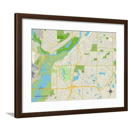 Political Map of Mendota Heights, MN Framed Print Wall (Best Of India Mn)