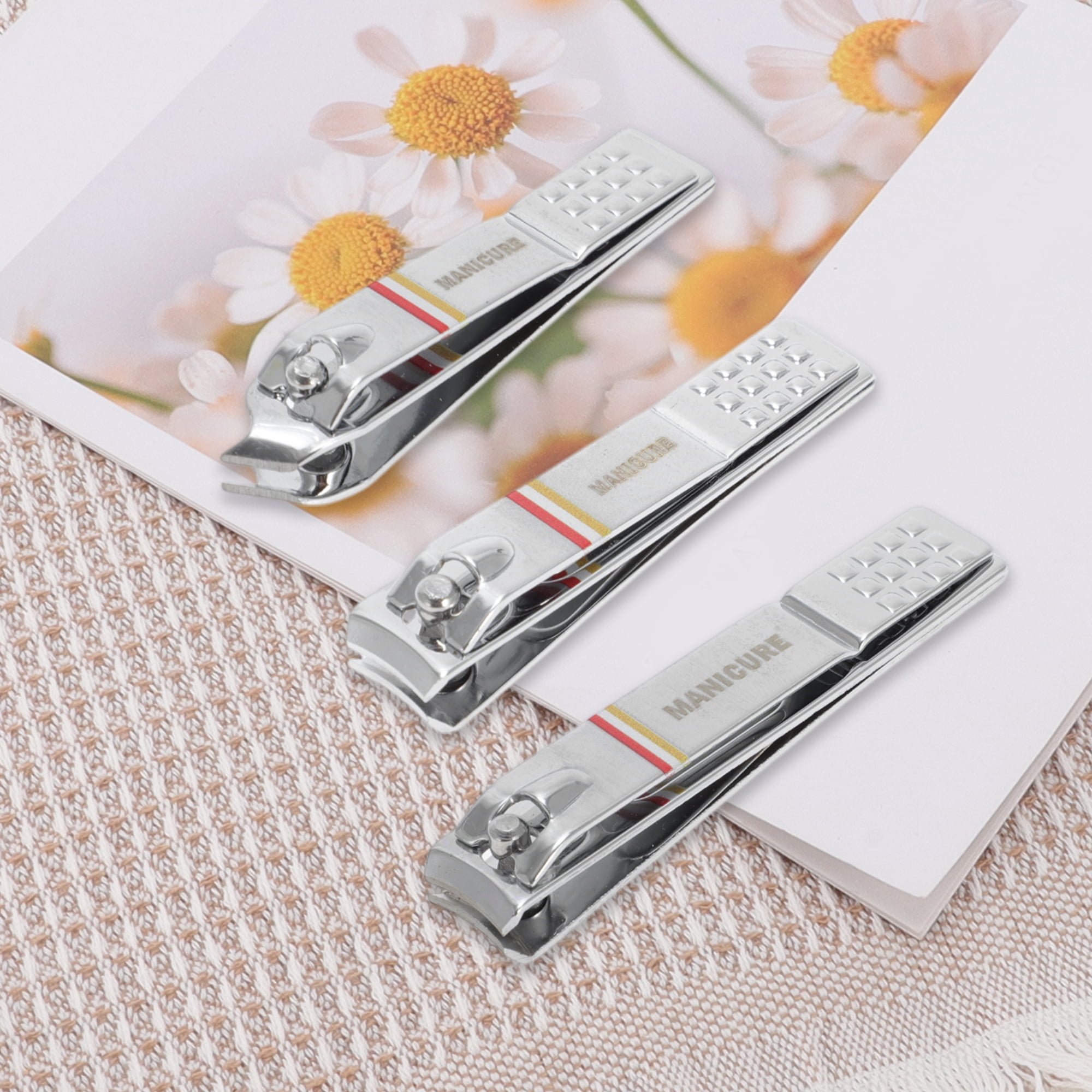 Unique Bargains 4pcs Foldable Nail Clippers Set 3.15" Length Silver