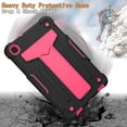 thumbnail image 4 of Dteck Shockproof Case For Samsung Galaxy Tab A 8.4 inch 2020 Model SM-T307, Heavy Duty Rugged Hybrid Case High Impact Full Body Kickstand Protective Cover (no built-in screen protector), Black + Rose, 4 of 4