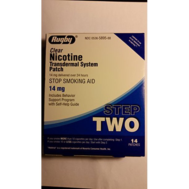 Rugby Clear Nicotine Transdermal System Step 2 14mg 14 patches