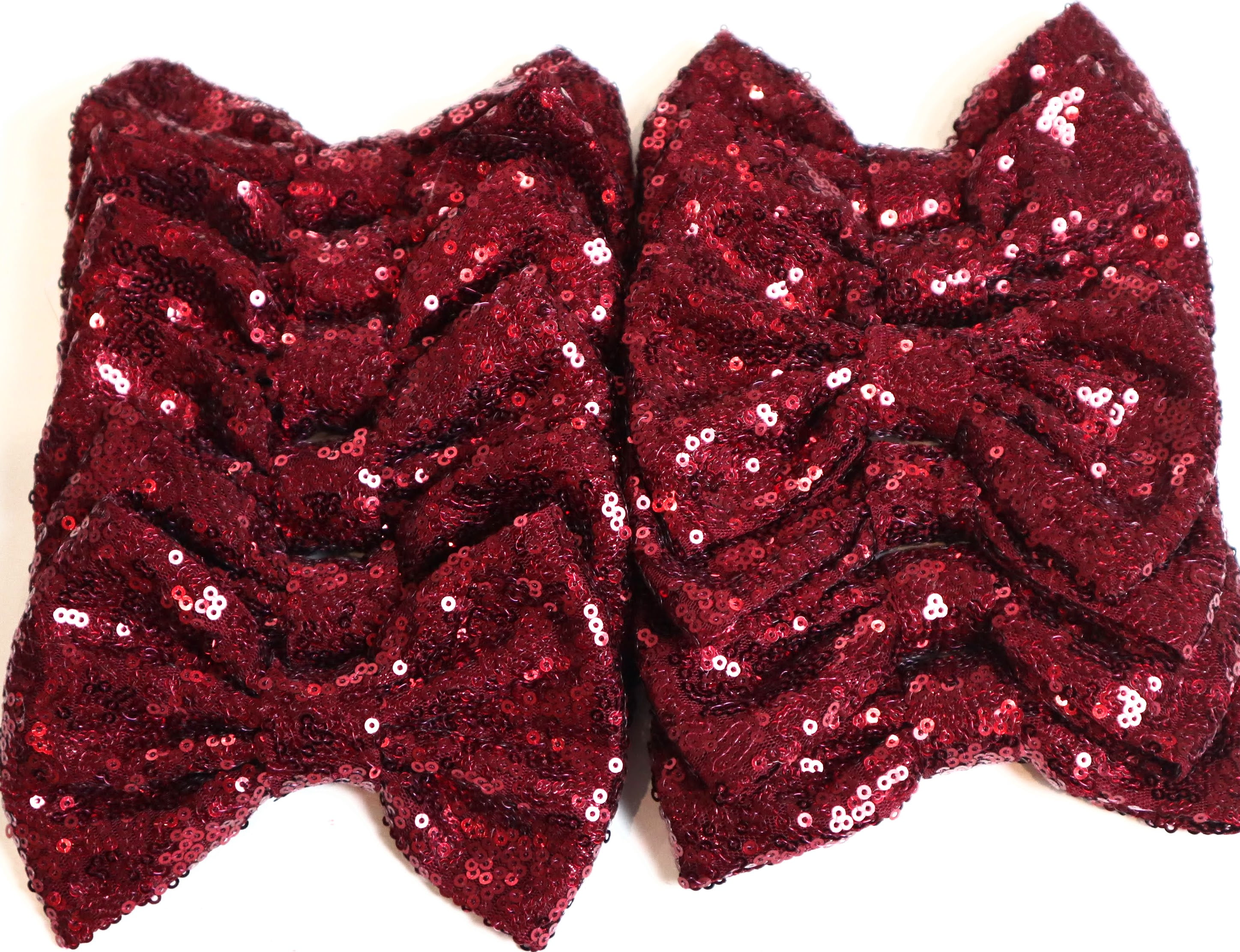 Set of 12 Large 5 inches Orange Halloween Sequin Bows,DIY Wholesale Bows/NO CLIP