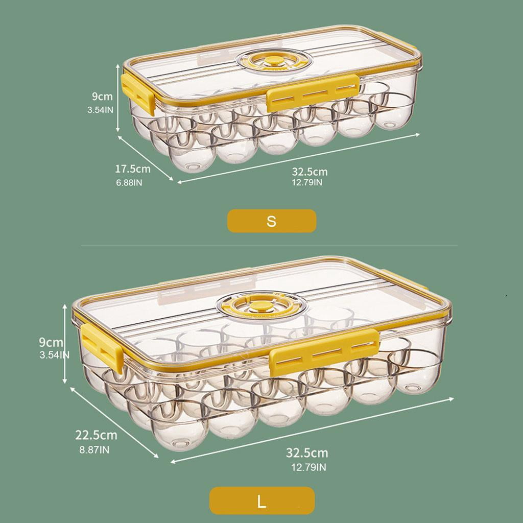 HannLk Transparent Refrigerator Egg Storage Holder Box 18-Grid/24Grid Kitchen Freshness