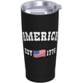 thumbnail image 2 of America Est 1776 Patriotic 4th of July Tumbler, 20oz Tumbler with Lids and Straws insulated tumblers Stainless Steel Vacuum Insulated Travel Mug Double Wall Water Coffee Tumbler, 2 of 6