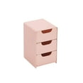 thumbnail image 2 of Stackable Plastic Drawer Organizer Unit - Slide-Out Bins Desktop Storage Cabinet Office Supply Organizer Under Sink Pantry Solution(Pink), 2 of 6