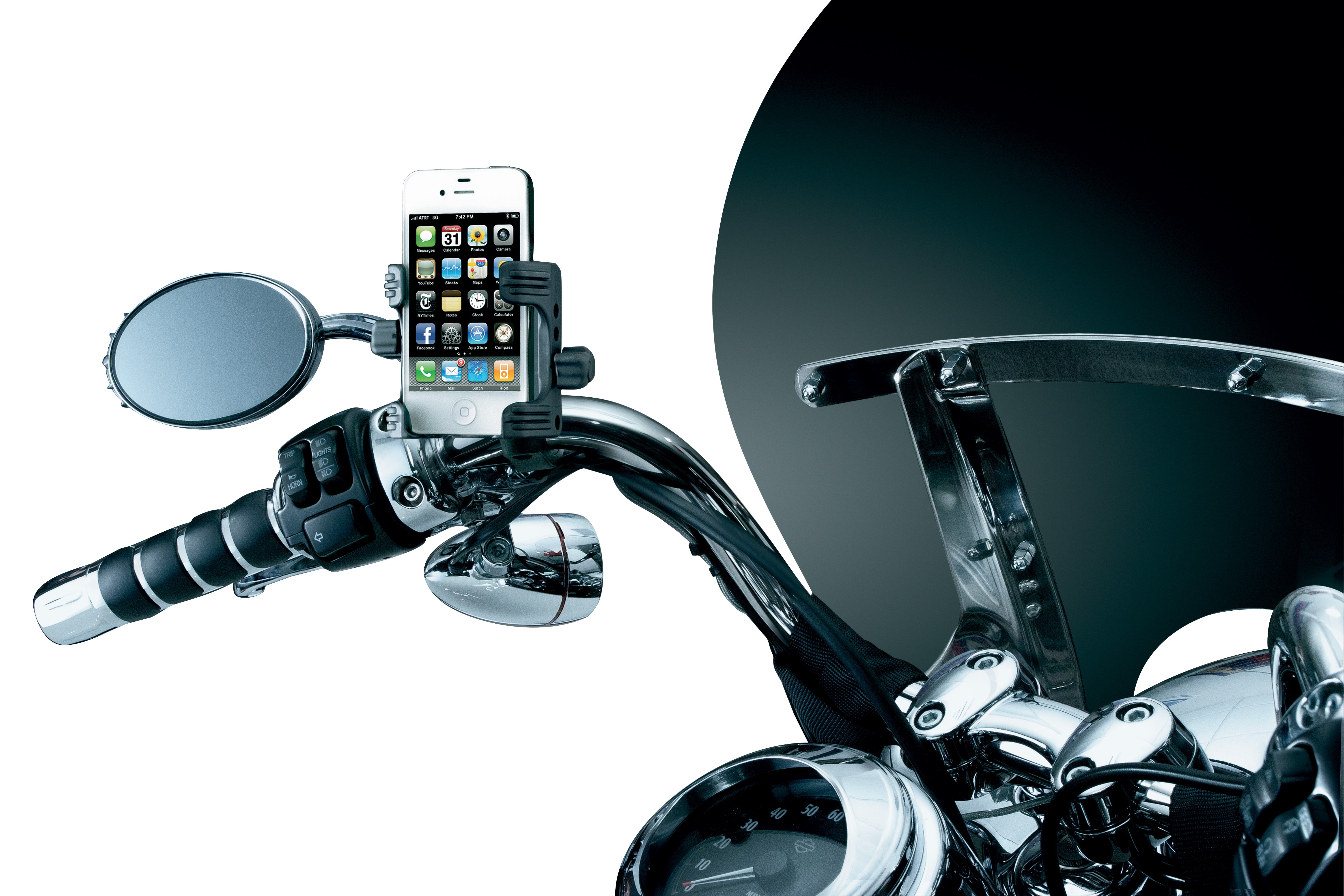Kuryakyn 1699 Motorcycle Handlebar TechConnect GPS Device/Phone Holder