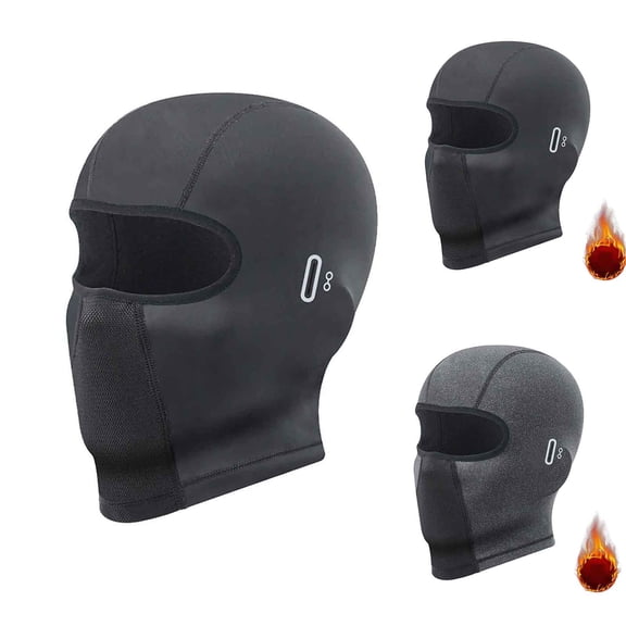 QATAINLAV Mens Balaclava Ski Mask Windproof Warm Face Mask with Eyeglasses Holes Solid Color Breathable Winter Full Face Masks Black