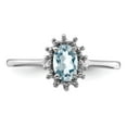 thumbnail image 5 of Sterling Silver Rhodium Aquamarine Diamond Ring, 5 of 6