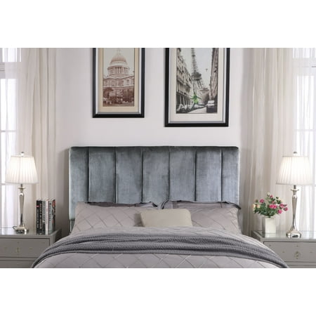 Upholstered Stripe - Chic Home Anwar Headboard Velvet Upholstered Vertical Striped