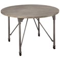 thumbnail image 1 of ACME Jonquil 45" Table à Manger Mobile Ronde en Chêne Gris et Gris Sable, 1 of 3