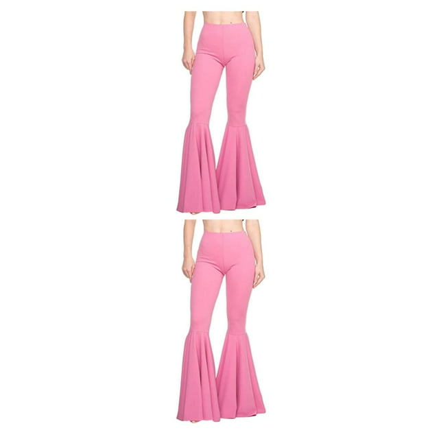 ZheElen Confortable Femmes Pantalon Évasé Extensible Léger Plusieurs Tailles Disponibles Rose TG 2ensemble