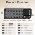 thumbnail image 1 of Teclado Inalámbrico Bluetooth de Doble Modo M15 2.4G con Touchpad, Combo de Teclado Mini Retroiluminado de 7 Colores para Android PC Laptop, 1 of 1