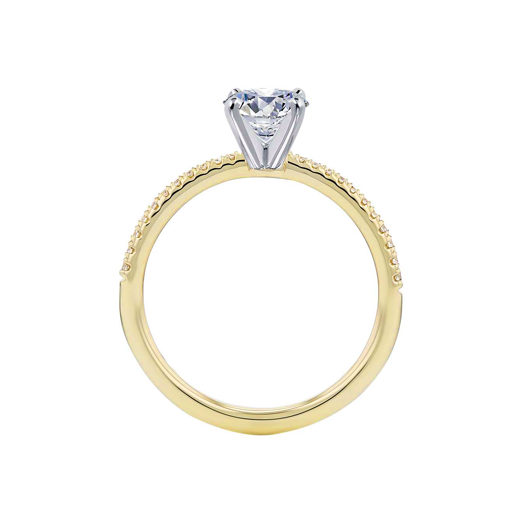 Arista 2.00 Carat T.W. Round Swarovski Diamonds White Solitaire Engagement Ring in Yellow Plated Sterling Silver