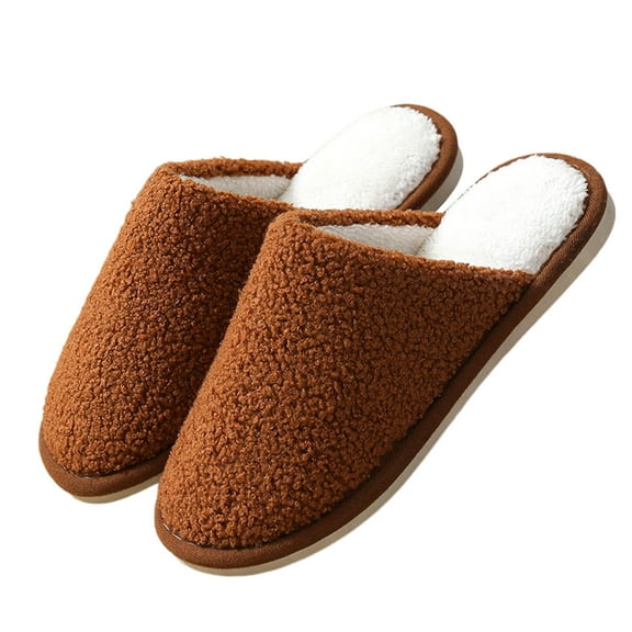 Slides for Women Fall Slippers for Women Ladies Fashion Winter Warm Solid Color Headed Flat Bottom Slippers