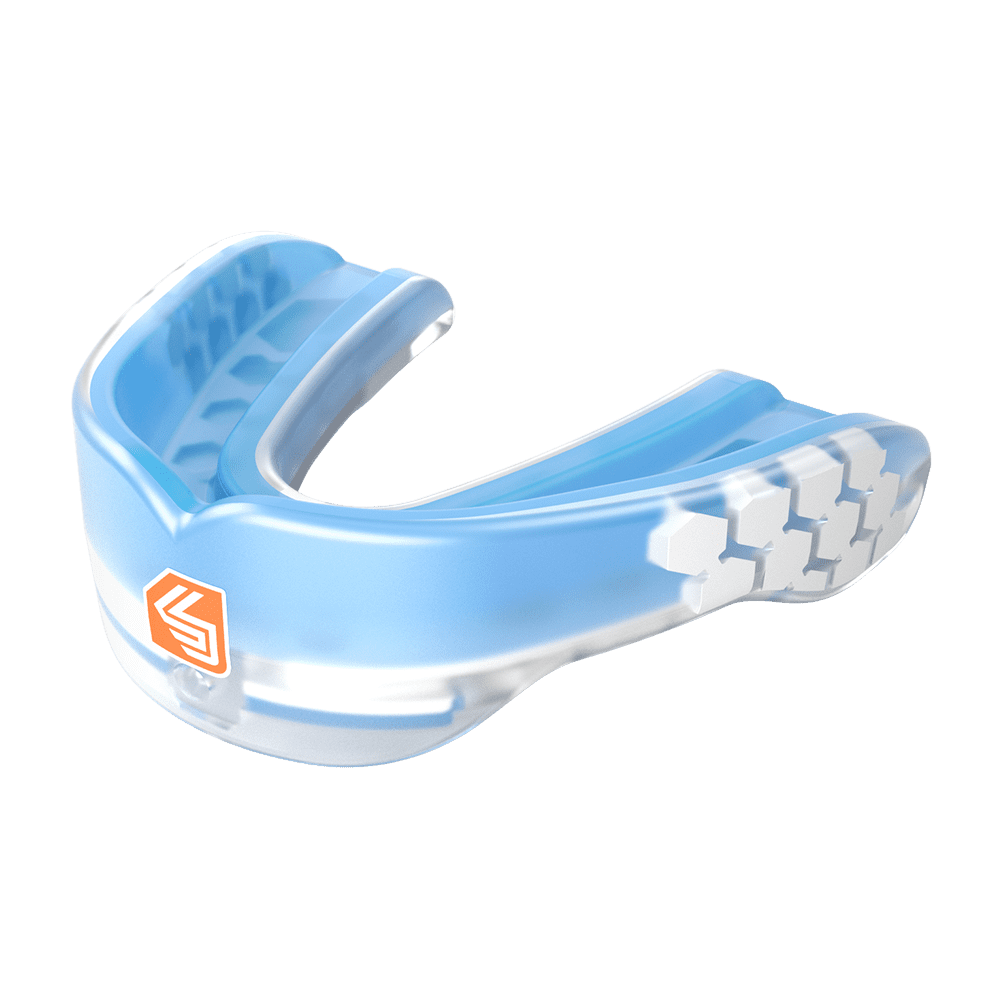 Adult Trans Blue Shock Doctor Gel Max Power Carbon Convertible Mouth Guard 