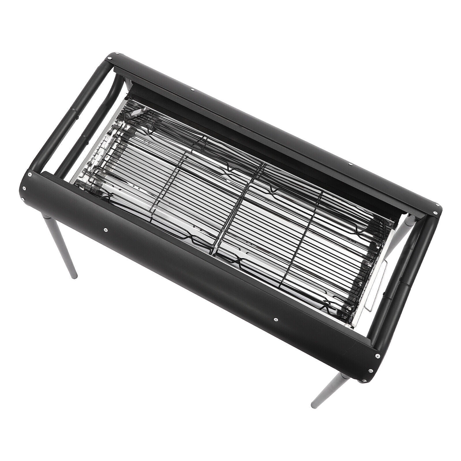 Portable BBQ Griddle Detachable Design  28.74*14.57*32.28 in Portable Charcoal Grill,  Black, Silver Outdoor BBQ Grill