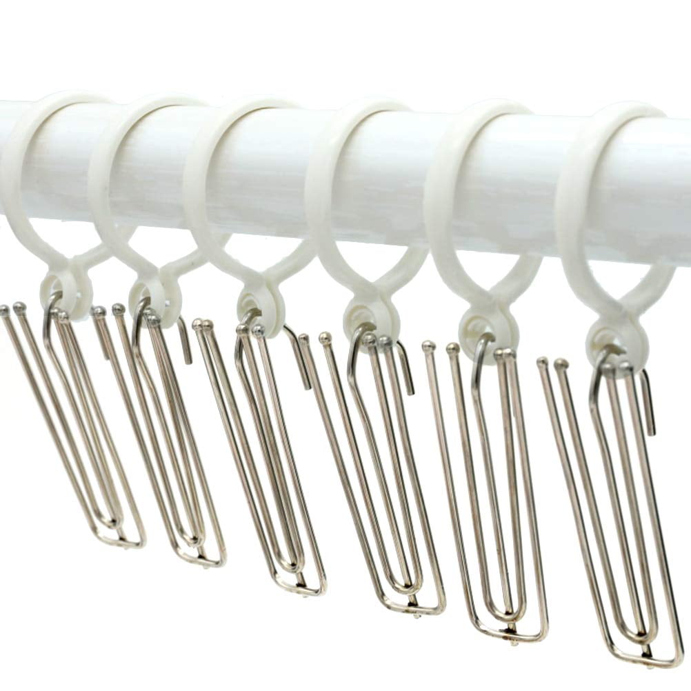 Lot De 32 Crochets à Rideaux En Acier Inoxydable - Pour Rideaux Avec Galon Fronceur - Réutilisables Et Solides