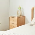 thumbnail image 4 of Solid Oak Bedside Table Storage Cabinet for Living Room - Free-Standing Corner Cabinets Storage Table, 4 of 9