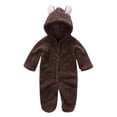 thumbnail image 3 of Esho Newborn Baby Boys Girls Fleece Hooded Romper Jumpsuit Infant Winter Warm Bodysuit Outfits Clothes, 3 of 8