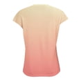 thumbnail image 5 of Women's Gradient Color Transition Knit Short Sleeve Top, Soft Stretchy Crew Neck Pullover Sweater with Breathable Comfort for Casual Daily Wear, Spring Summer Fashion and Versatile Layering Beige L, 5 of 6