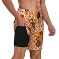thumbnail image 2 of Kdxio Hippie Ditsy Floral Print Men'S Swim Trunks With Compression Liner 7 Inch Inseam Quick Dry Swim Shorts, 2 of 7