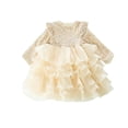 thumbnail image 7 of Xijirk Girls Dresses,And Shine Girls Holiday Party Dress Elegant Gown With Sequins For,Dresses for Girls,Beige,3-4 Years, 7 of 7