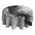 thumbnail image 4 of Black White Gold Marble Pattern Round Tablecloth 60"x60",Wrinkle Wipeable Table Cloth for Kitchen Dining Room Picnic Patio Party, 4 of 6