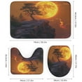 thumbnail image 3 of Vintage Nautical Full Moon Shower Curtain Set Bathroom Set Decorative Vintage Mid Century Ocean Theme Full Moon Pirate Ship 4 Piece Shower Curtain, Toilet Cover, U-Mat, Floor Mat, 3 of 8