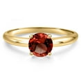 thumbnail image 3 of Gem Stone King 14K Yellow Gold Red Garnet Engagement Ring for Women | 1.50 Cttw | Round 7MM | Gemstone January Birthstone | Size 9, 3 of 6