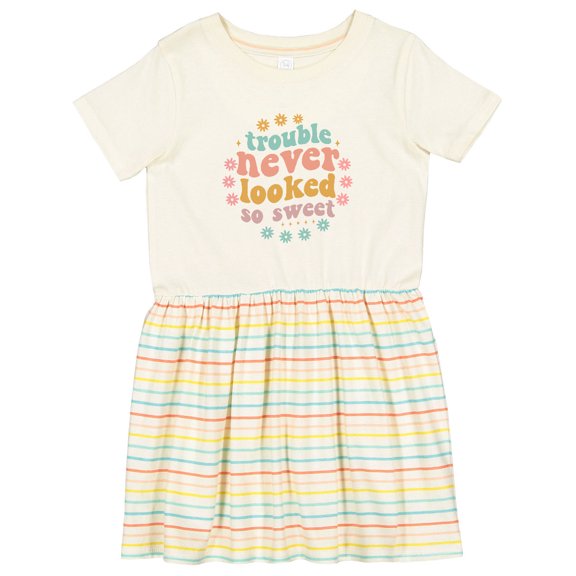 Inktastic Trouble Never Looked So Sweet Girls Toddler Dress