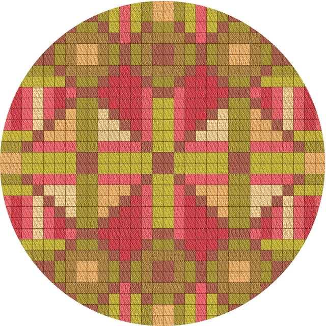 Ahgly Company Tapis d'Intérieur Lavables à la Machine, Ronds de Pamplemousse de Transition, Ronds de 8 Pi