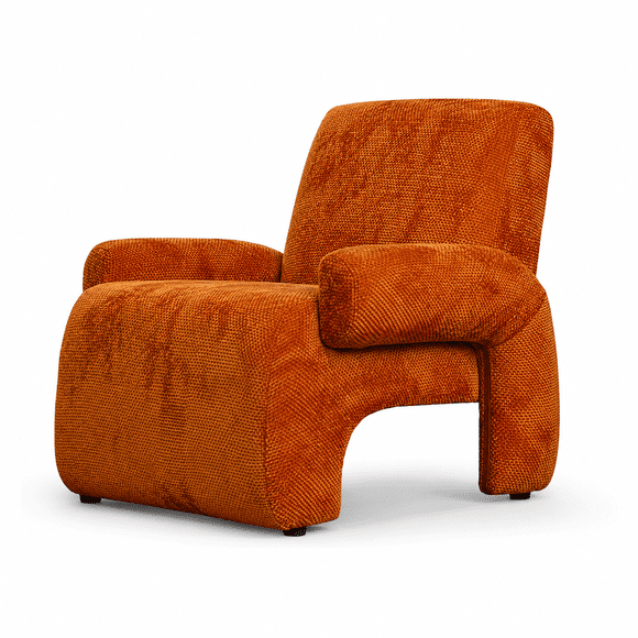 KOSSMAI Accent Chair for Living Room, Modern Upholstered Arm Chair, wlfVelvet Lounge Chair for Bedroom, Reading Nook & Small Spaces, Easy Assembly, Orange