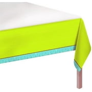 Cool Weave Tropical Green Blue Summer Luau Beach Pool Party Plastic Tablecover