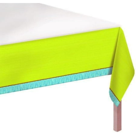 Cool Weave Tropical Green Blue Summer Luau Beach Pool Party Plastic Tablecover