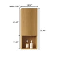 thumbnail image 2 of 35" Tall Bathroom Wall Mounted Cabinet, Narrow Storage Cabinet with Door and Shelves, Suitable for Small Spaces, Applicable to Bathroom, Living Rooms and Laundry, Corolla Oak Woodgrain Color, 2 of 6