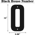 thumbnail image 2 of 12 Inch Modern Black Metal House Numbers, 2 of 8