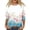 82# Light Blue, variant on 3/4 Length Sleeve Womens Tops Dressy Casual 2026 Round Neck T Shirts Blouses Plus Size Floral Print Summer Business Work Basic Tees Dark Blue 5XL