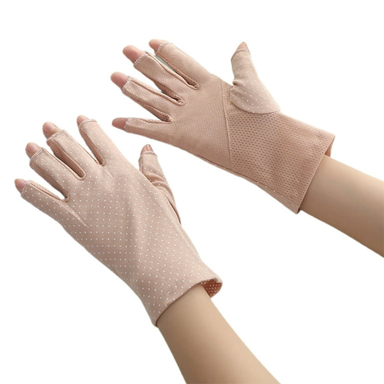 Sun Protection Gloves for Women Sun Protection Gloves for Women Driving Sun  Protection Gloves Men Thin Skin Pink